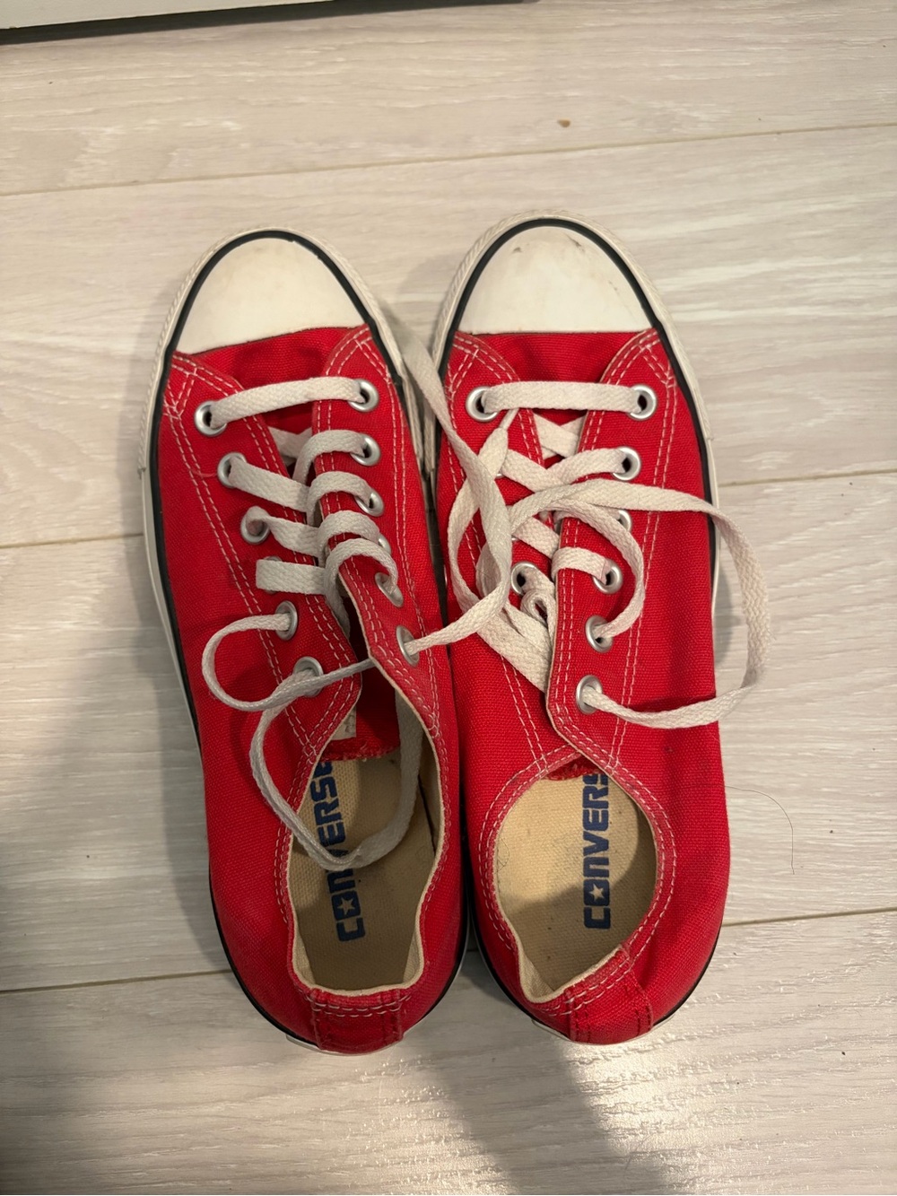 Converse Red Low-Top Canvas Sneakers